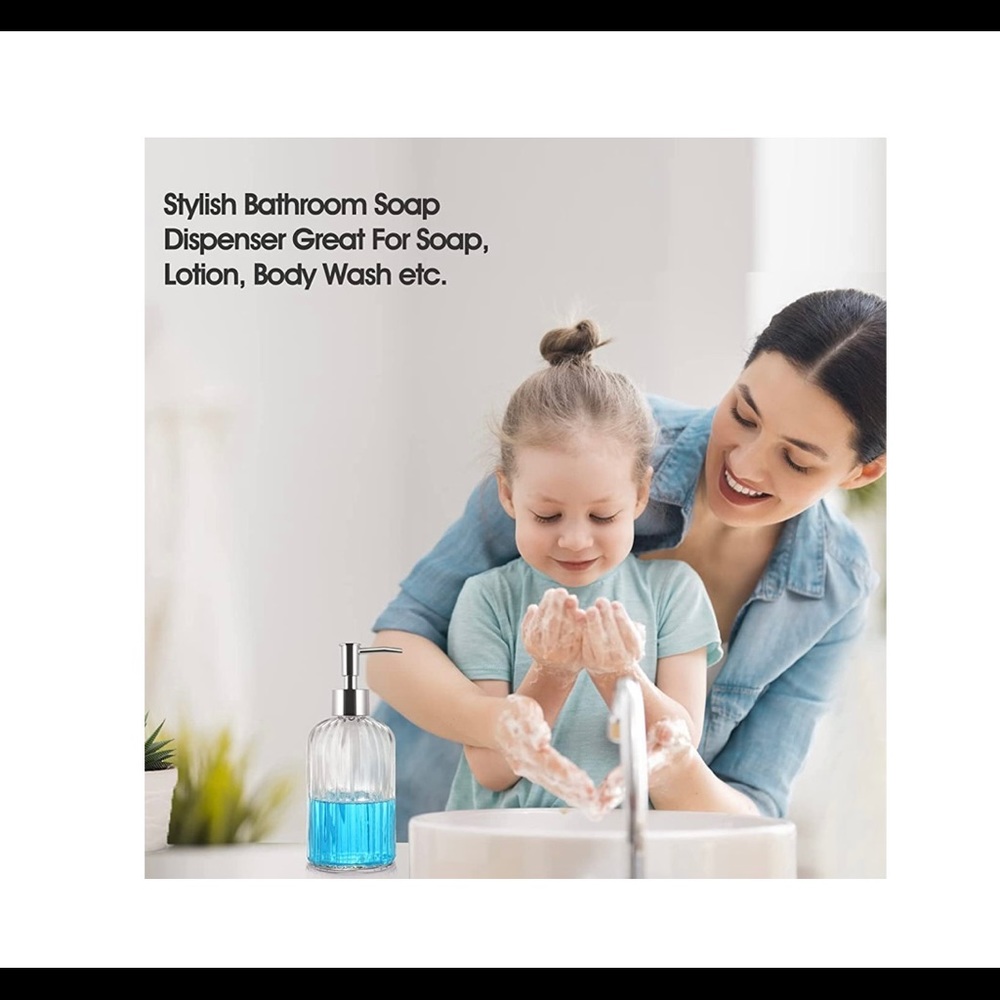 Glass hand soap and dish soap dispenser 15oz